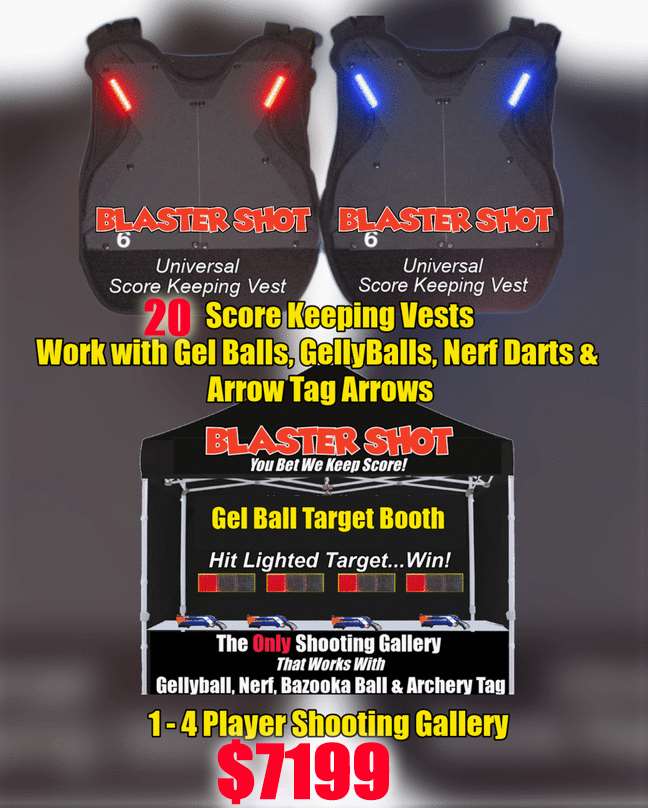 Gel Ball Target Shooting Gallery & 20 Gel Ball Vests